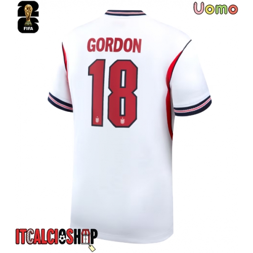 Inghilterra Anthony Gordon #18 Prima Maglia Mondiali 2026 Manica Corta